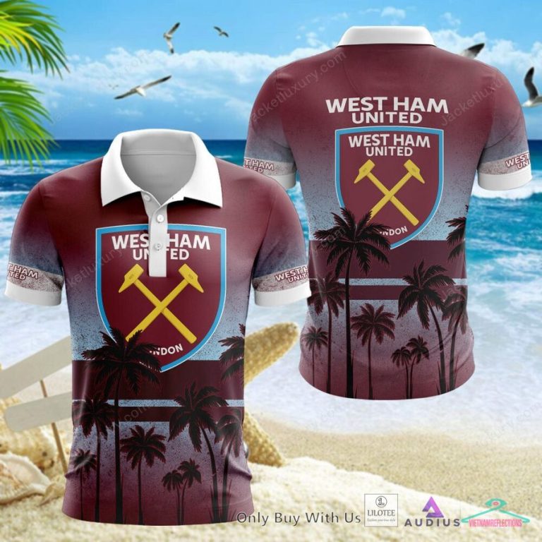 NEW West Ham United F.C Coconut Hawaiian Shirt, Short 17