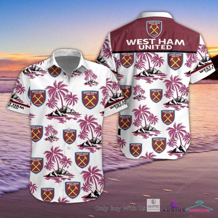 NEW West Ham United F.C Hawaiian Shirt, Short 3