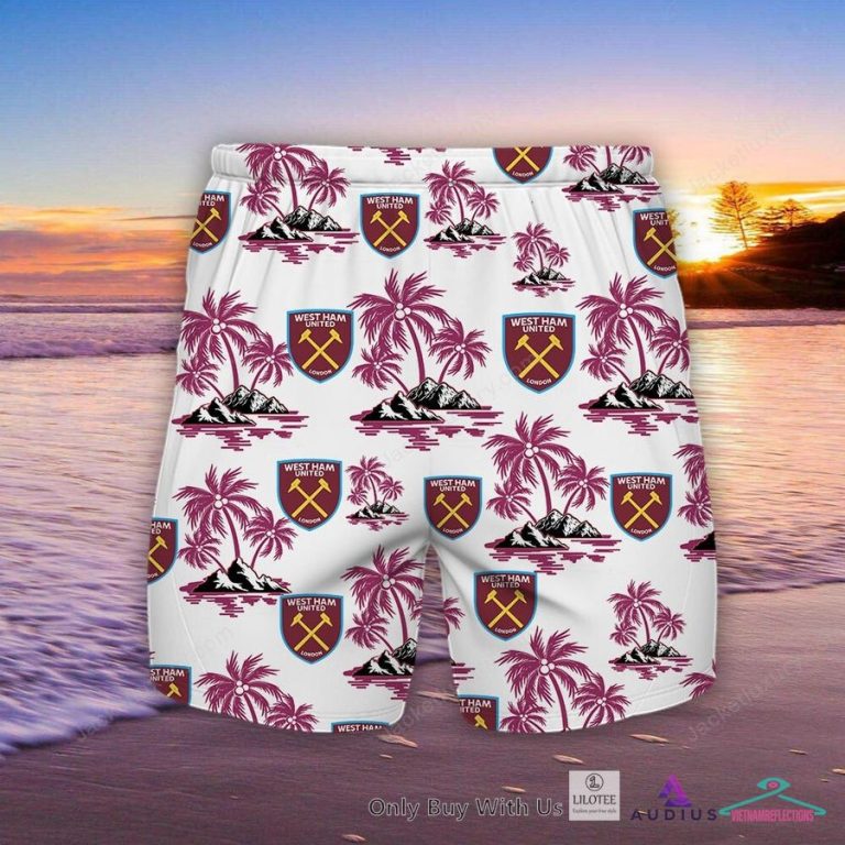 NEW West Ham United F.C Hawaiian Shirt, Short 4