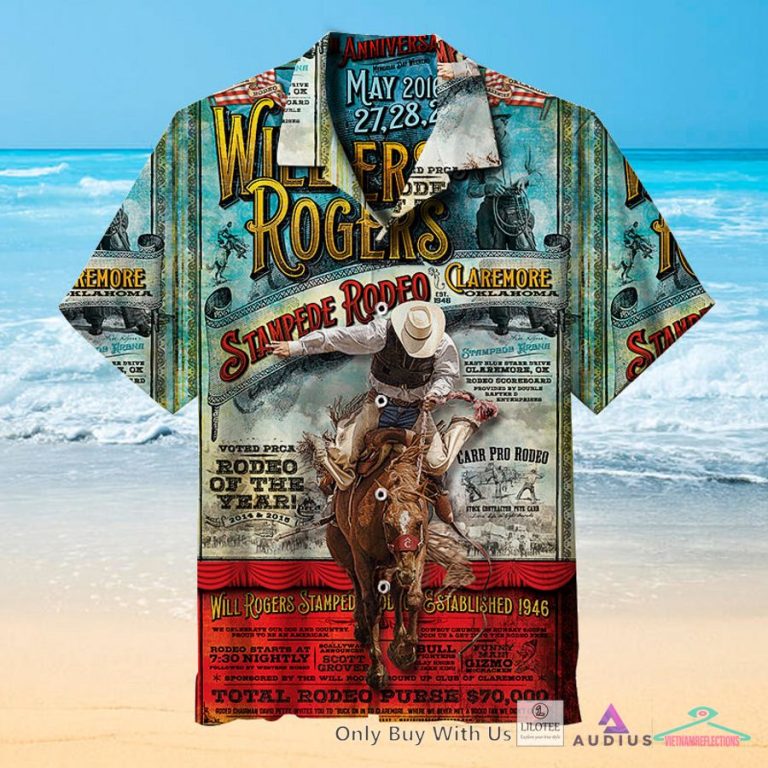 Will Rogers Stampede Rodeo Casual Hawaiian Shirt - Royal Pic of yours
