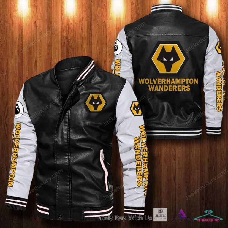 NEW Wolverhampton Wanderers F.C Bomber Leather Jacket 7