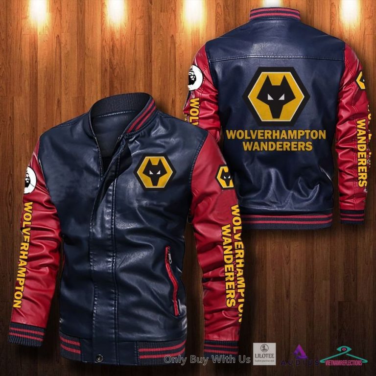 NEW Wolverhampton Wanderers F.C Bomber Leather Jacket 10