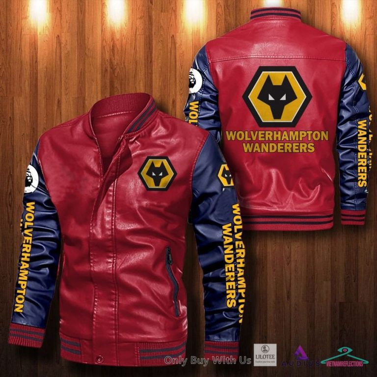 NEW Wolverhampton Wanderers F.C Bomber Leather Jacket 11