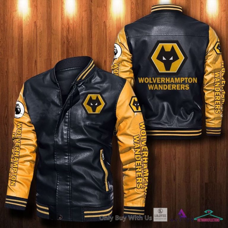 NEW Wolverhampton Wanderers F.C Bomber Leather Jacket 12