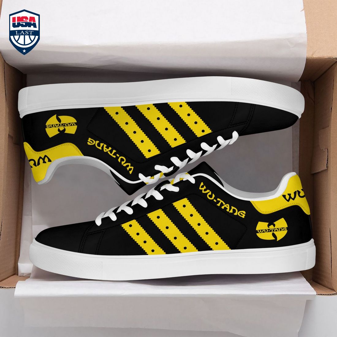 Wu-Tang Clan Yellow Stripes Stan Smith Low Top Shoes