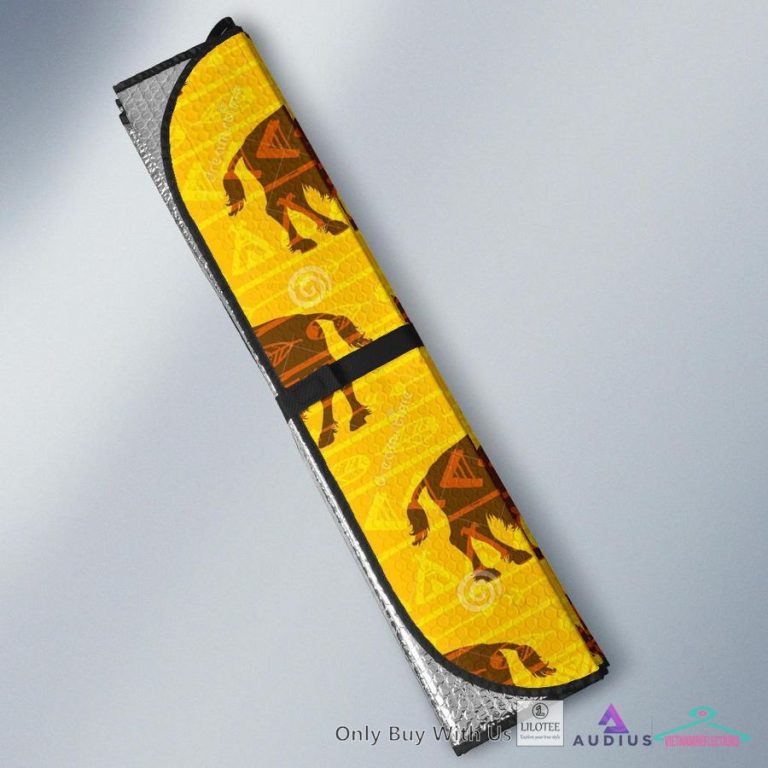 Yellow Bison Pattern Native American Car Sun Shades - Elegant picture.