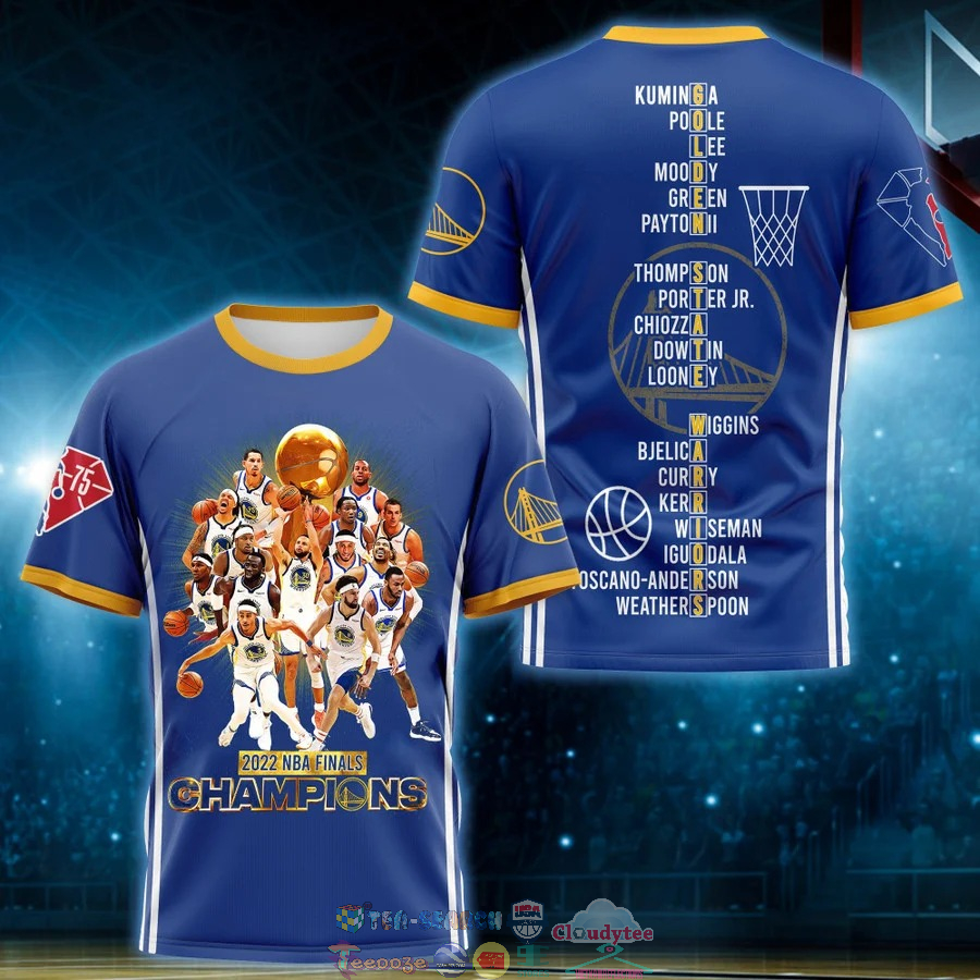 Golden State Warriors 2022 NBA Finals Champions 3D Shirt