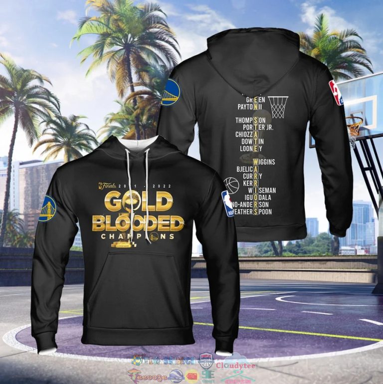 Golden State Warriors Gold Blooded Champions 3D Shirt 5