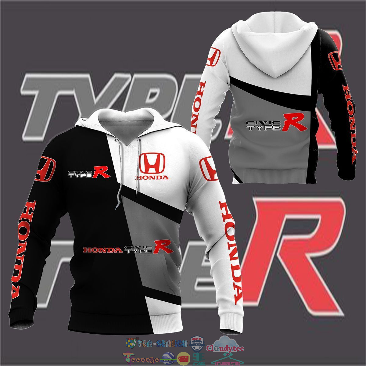 Honda Civic Type R ver 2 3D hoodie and t-shirt