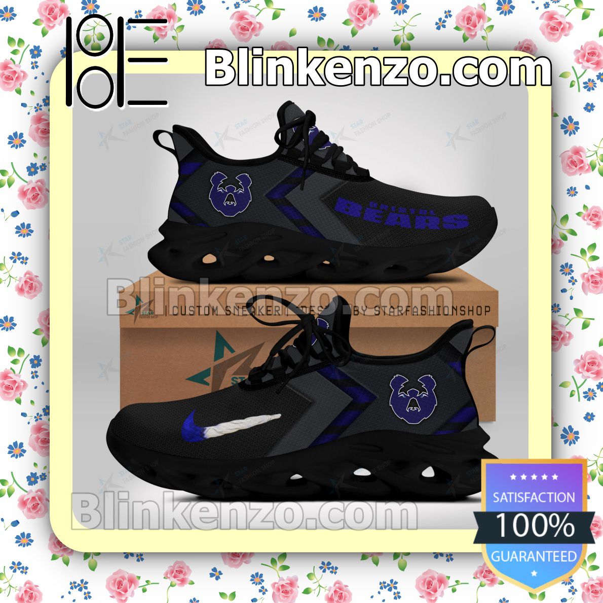 Present Bristol Bears Logo Print Sports Sneaker