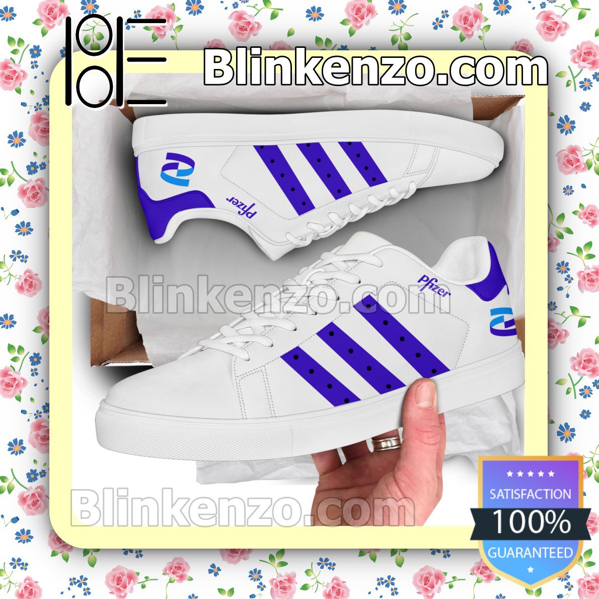 Funny Tee Pfizer Logo Brand Adidas Low Top Shoes