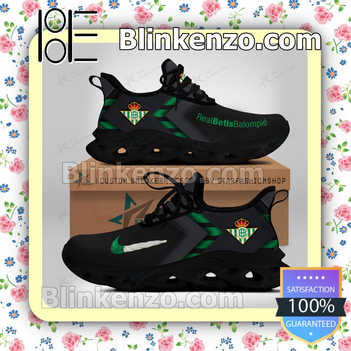 Rating Real Betis Balompie Logo Print Sports Sneaker