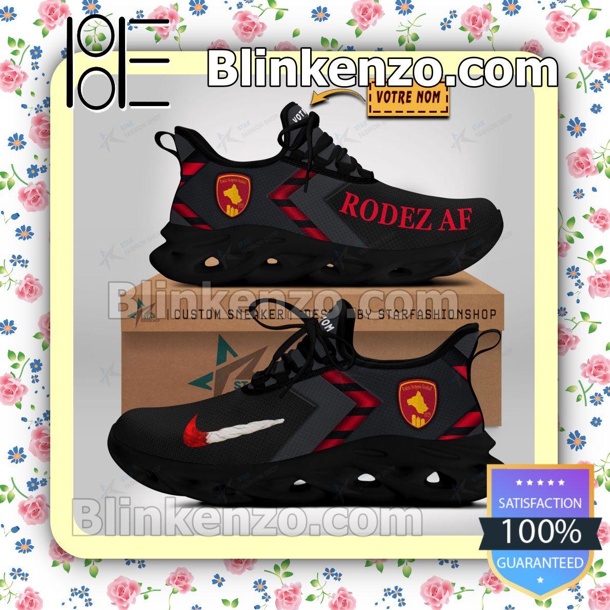 Great artwork! Rodez Aveyron Football Go Walk Sports Sneaker