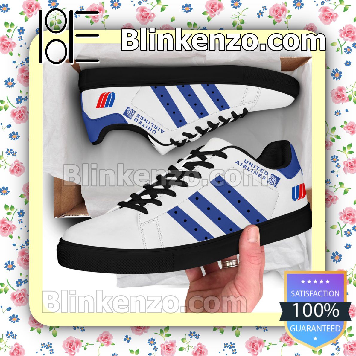 United Airlines Logo Brand Adidas Low Top Shoes