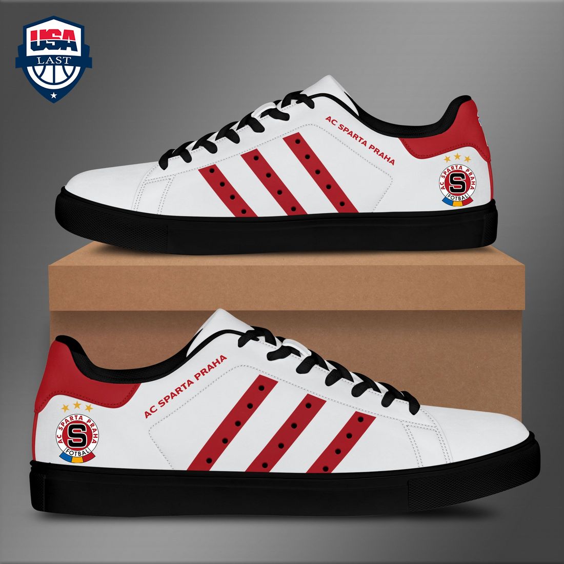 AC Sparta Praha Red Stripes Style 1 Stan Smith Low Top Shoes