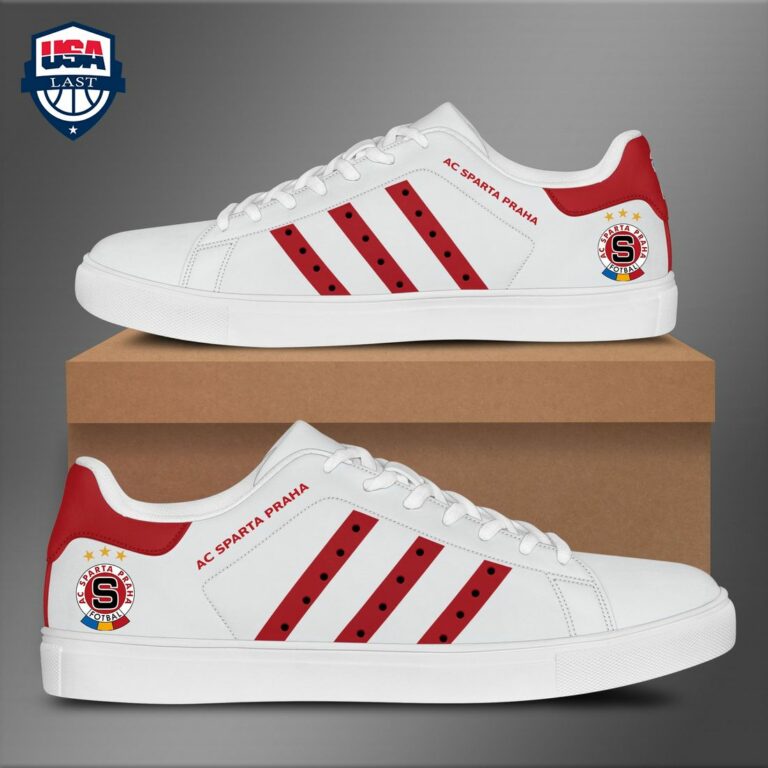 AC Sparta Praha Red Stripes Style 1 Stan Smith Low Top Shoes - Sizzling