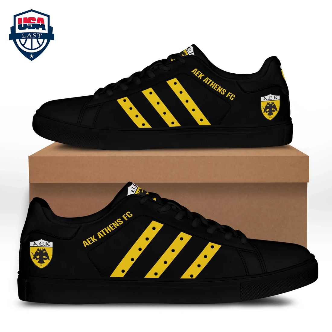 AEK Athens FC Yellow Stripes Style 1 Stan Smith Low Top Shoes