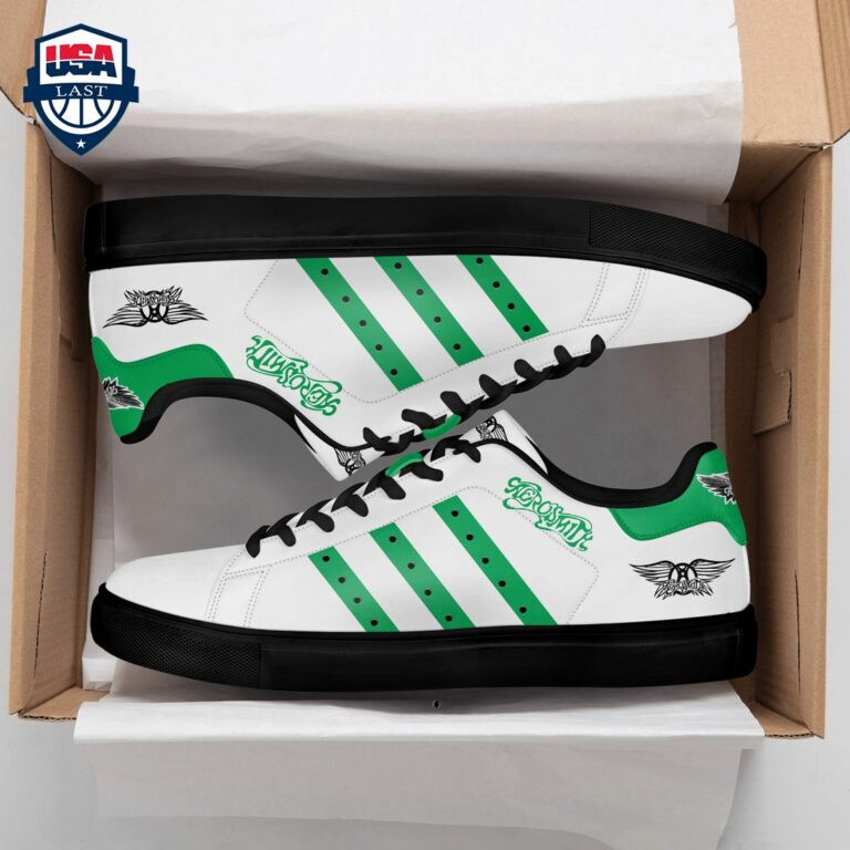 Aerosmith Green Stripes Stan Smith Low Top Shoes - Stand easy bro