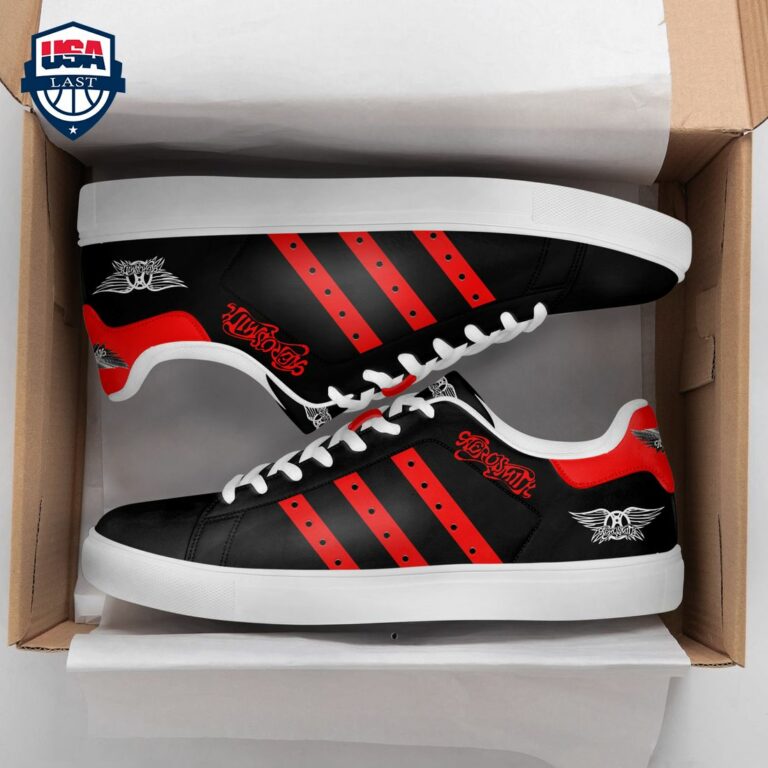 Aerosmith Red Stripes Style 2 Stan Smith Low Top Shoes - Elegant and sober Pic