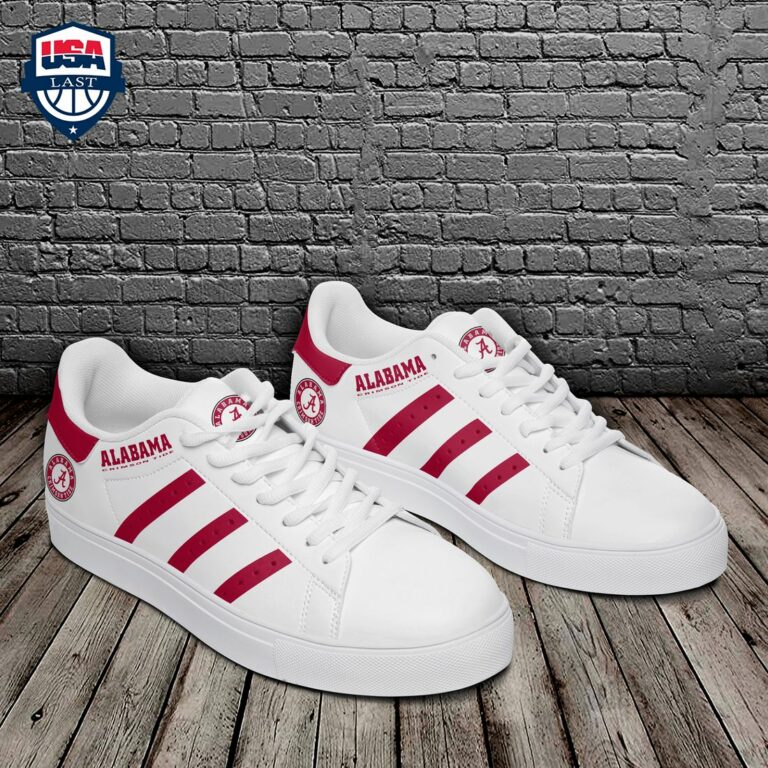 Alabama Crimson Tide Red Stripes Style 1 Stan Smith Low Top Shoes - Super sober