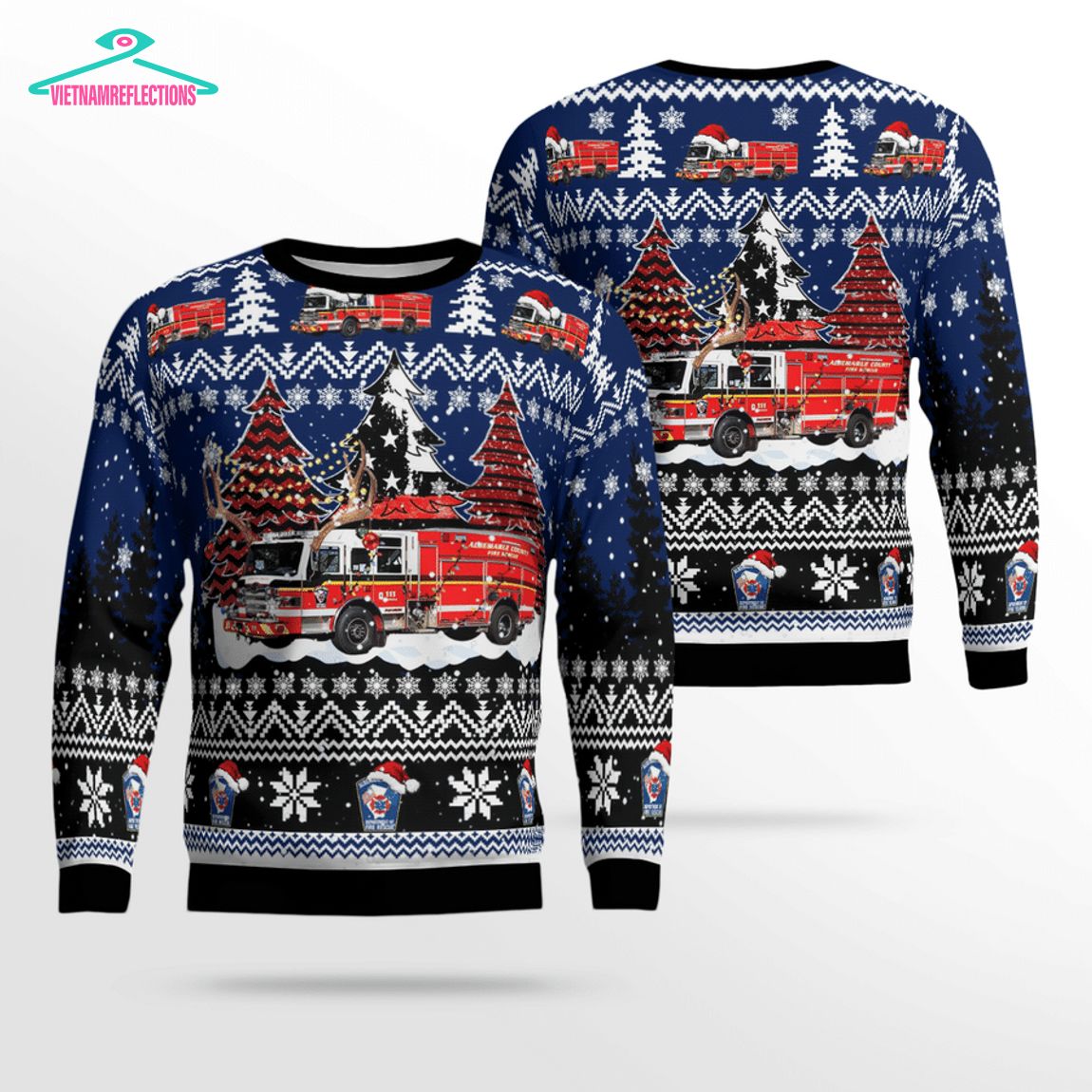 Albemarle County Fire Rescue 3D Christmas Sweater - Looking so nice