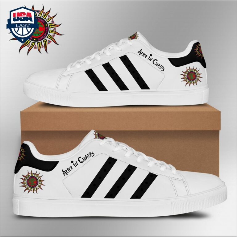 Alice In Chains Black Stripes Stan Smith Low Top Shoes - You look cheerful dear