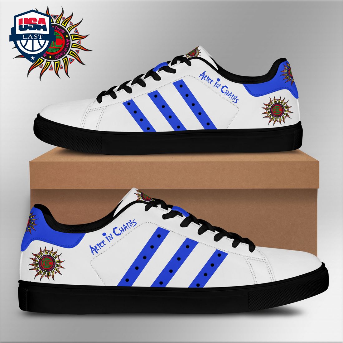 Alice In Chains Blue Stripes Style 2 Stan Smith Low Top Shoes