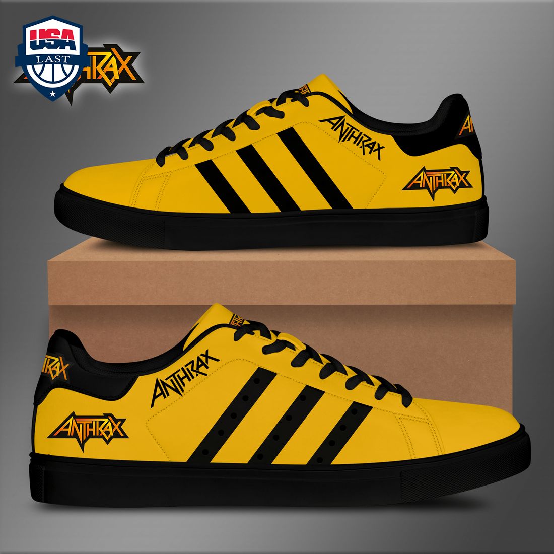 Anthrax Black Stripes Style 2 Stan Smith Low Top Shoes
