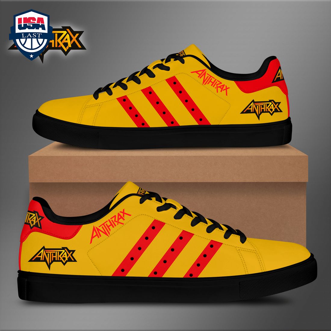 Anthrax Red Stripes Style 1 Stan Smith Low Top Shoes