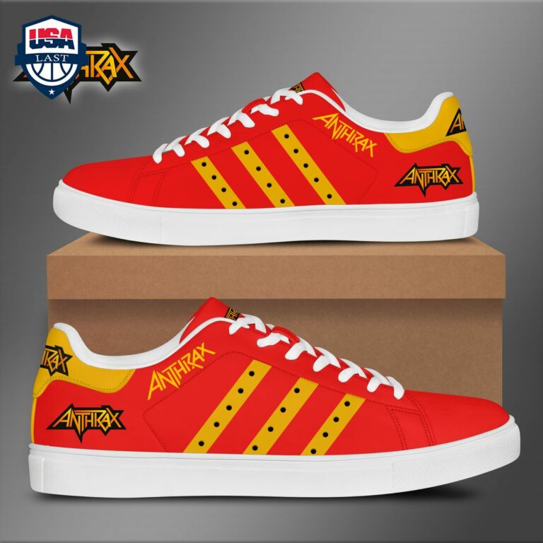 Anthrax Yellow Stripes Style 3 Stan Smith Low Top Shoes - Beauty queen