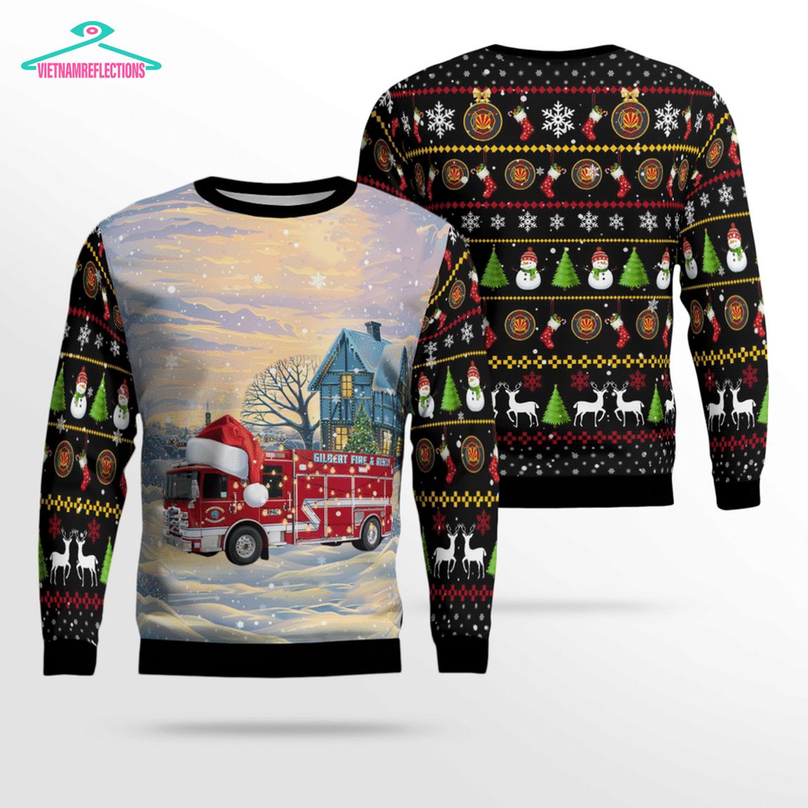 Arizona Gilbert Fire And Rescue Department 3D Christmas Sweater