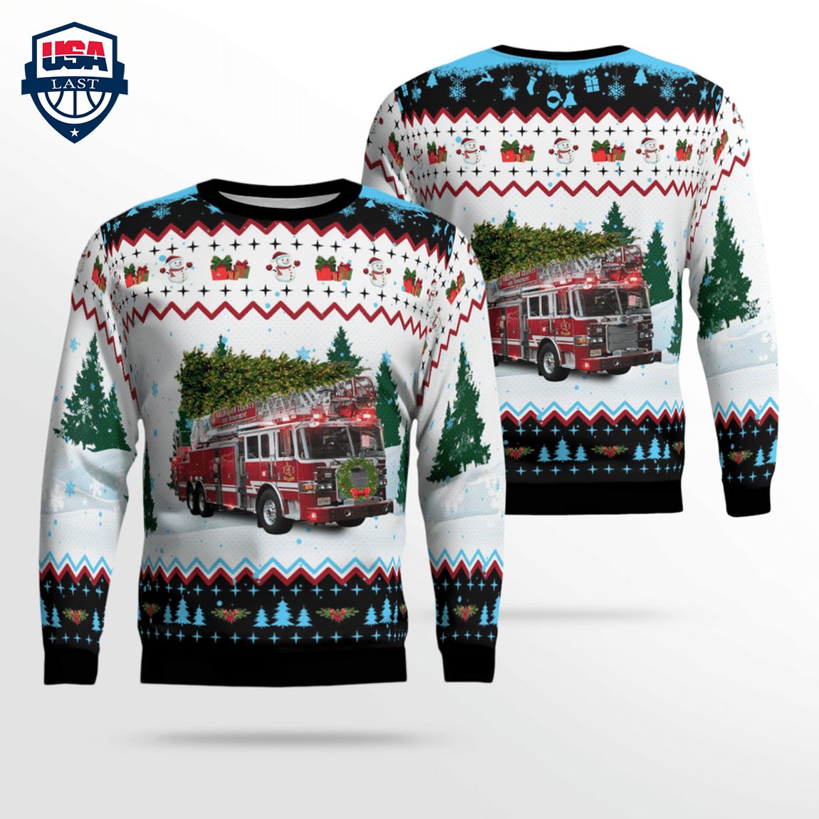 Arlington County Fire Department 3D Christmas Sweater