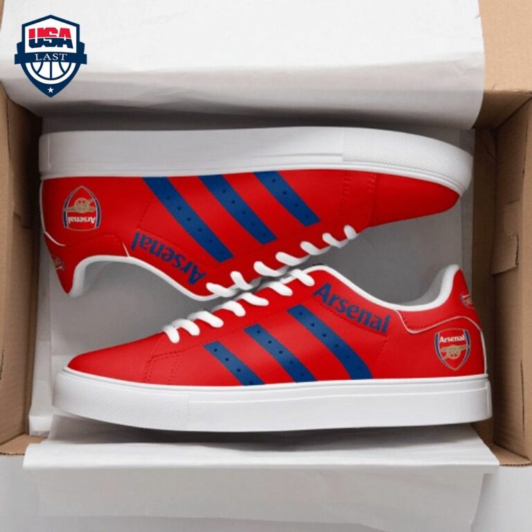 Arsenal FC Navy Stripes Style 3 Stan Smith Low Top Shoes - Impressive picture.