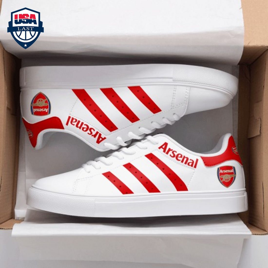 Arsenal FC Red Stripes Style 2 Stan Smith Low Top Shoes - Best click of yours