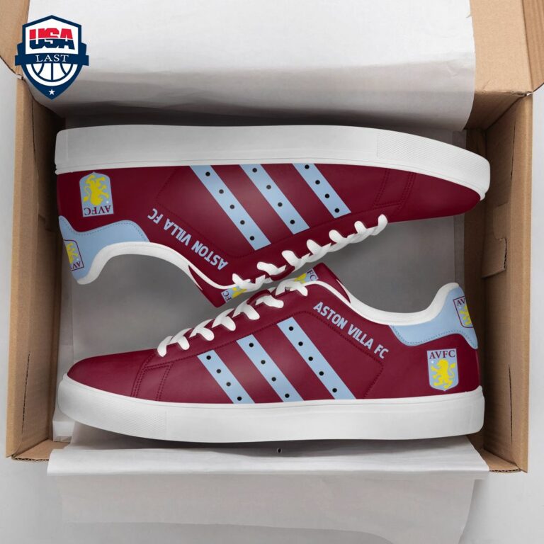 Aston Villa FC Aqua Blue Stripes Style 1 Stan Smith Low Top Shoes - My friends!