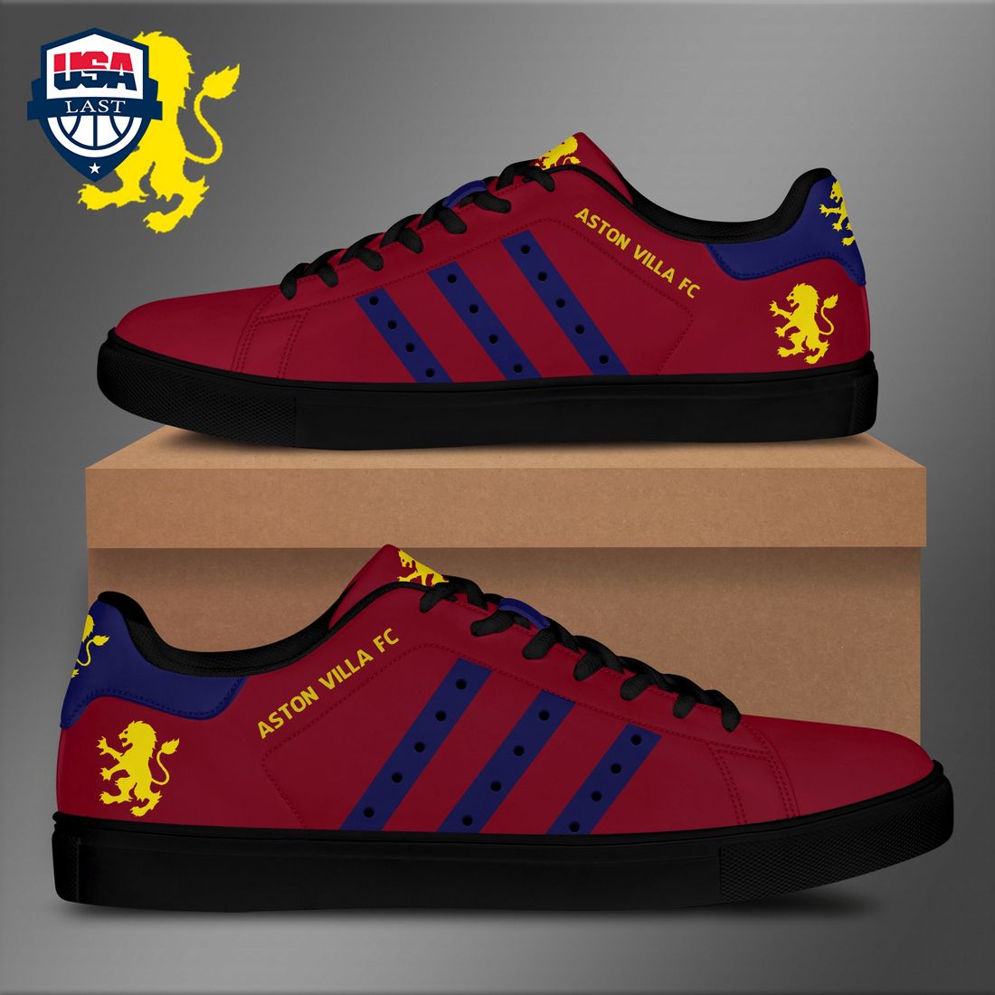 Aston Villa FC Navy Stripes Stan Smith Low Top Shoes