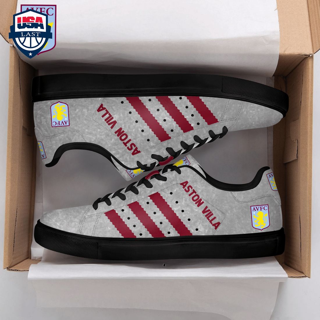 Aston Villa FC Red Stripes Style 4 Stan Smith Low Top Shoes