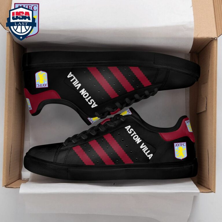 Aston Villa FC Red Stripes Style 7 Stan Smith Low Top Shoes - Good look mam