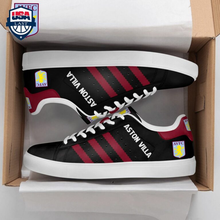 Aston Villa FC Red Stripes Style 7 Stan Smith Low Top Shoes - Mesmerising