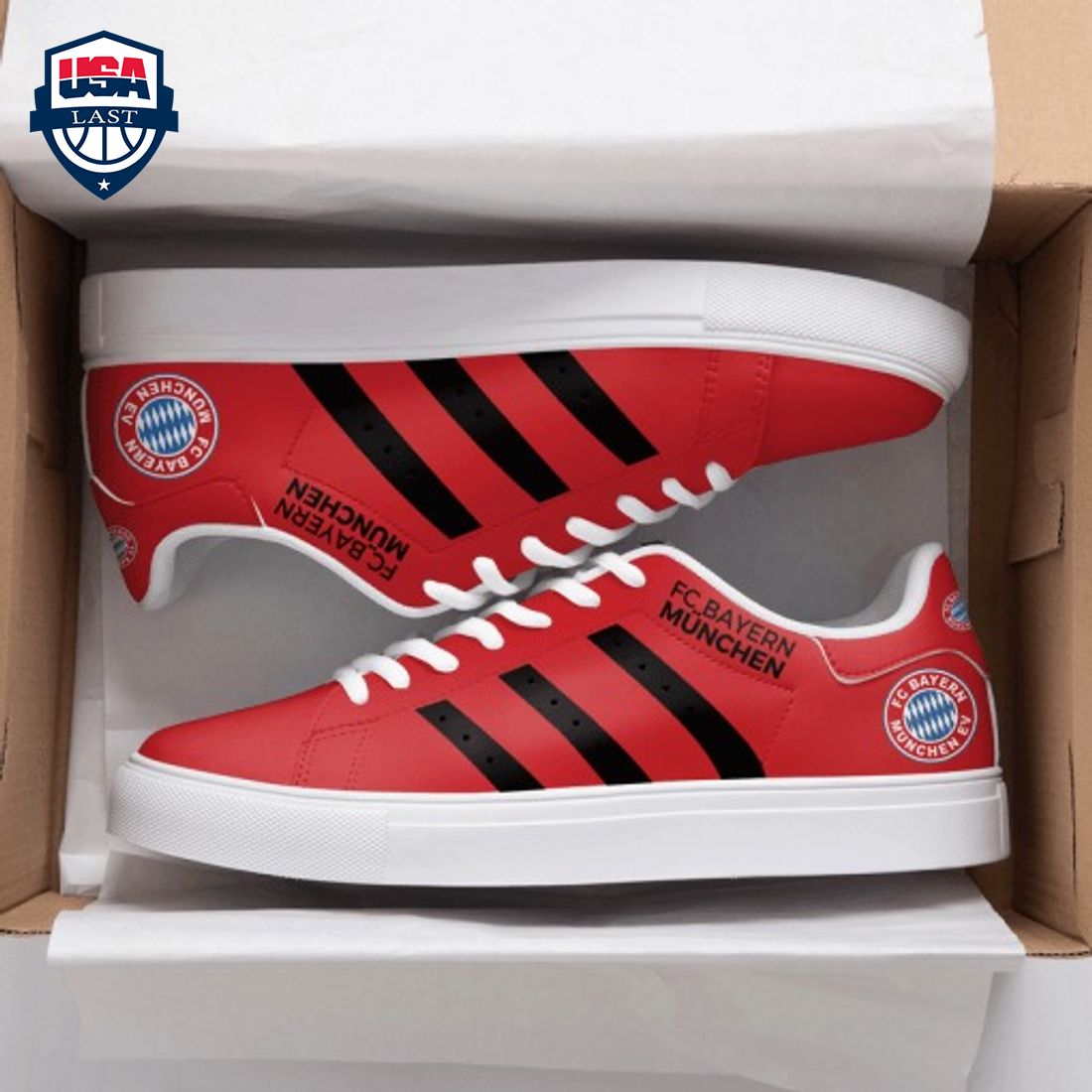 Bayern Munich Black Stripes Style 3 Stan Smith Low Top Shoes