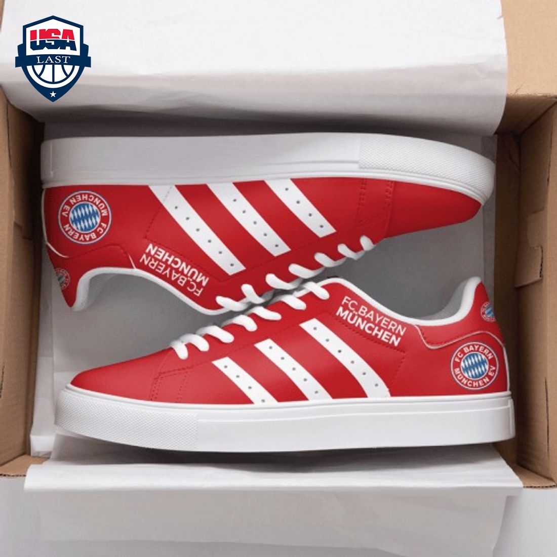 Bayern Munich White Stripes Style 2 Stan Smith Low Top Shoes