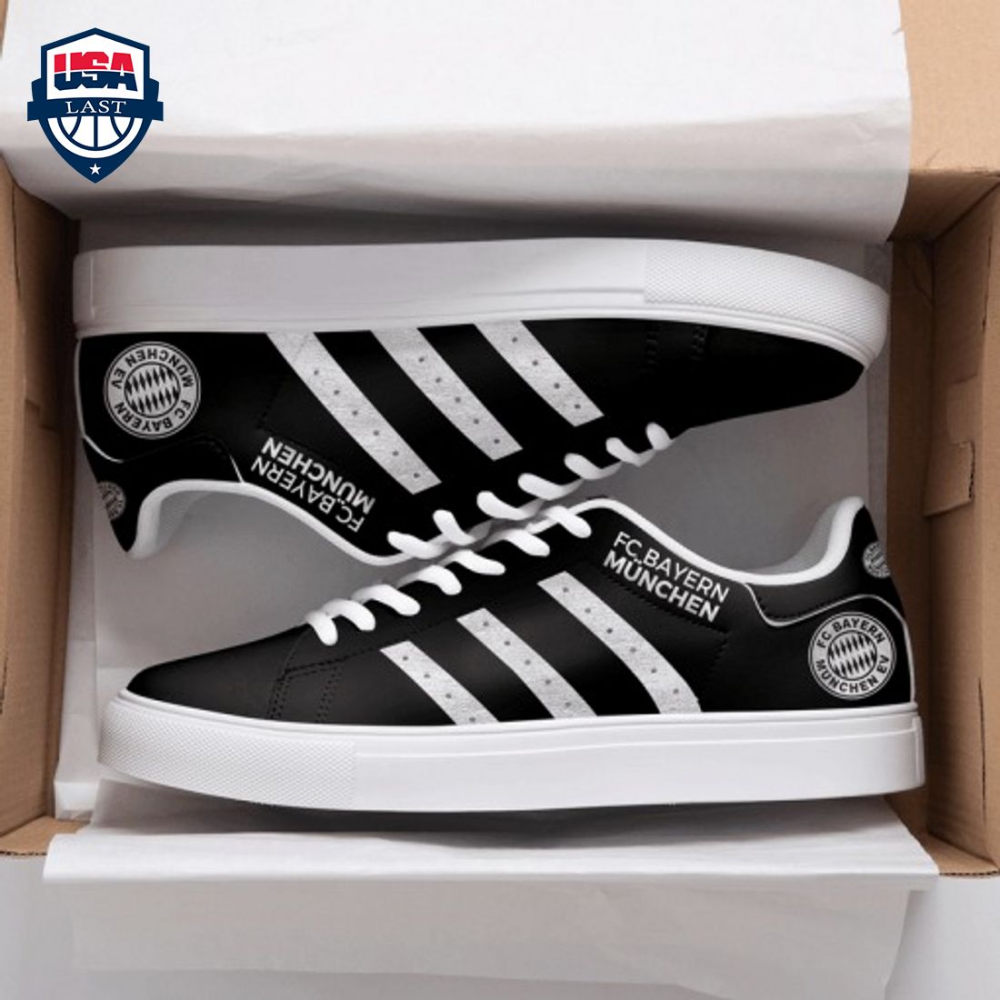 Bayern Munich White Stripes Style 3 Stan Smith Low Top Shoes