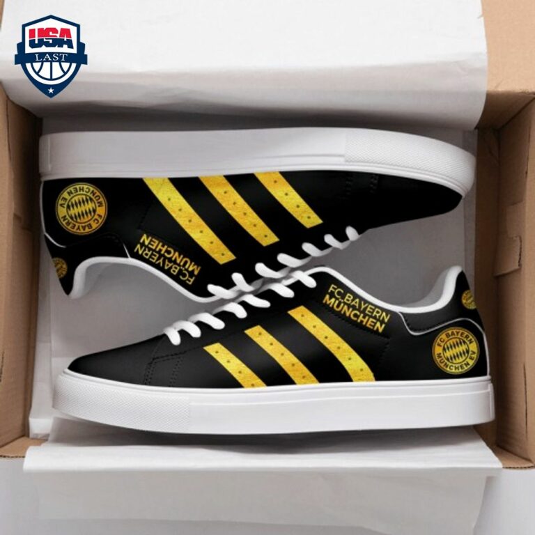 Bayern Munich Yellow Stripes Style 1 Stan Smith Low Top Shoes - Generous look