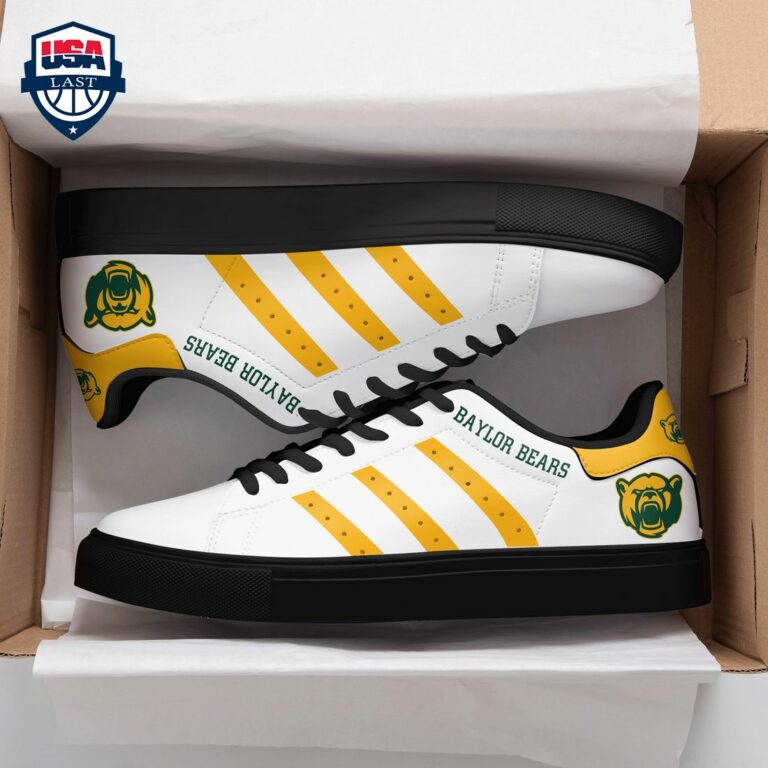 Baylor Bears Yellow Stripes Style 1 Stan Smith Low Top Shoes - Nice Pic