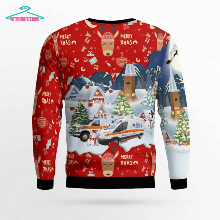 Bell Ambulance Milwaukee Wisconsin 3D Christmas Sweater - You look lazy