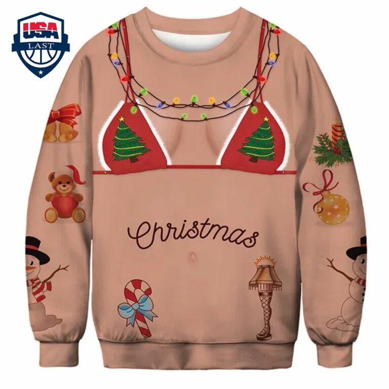 Bikini Christmas Tree Ugly Christmas Sweater - You look handsome bro