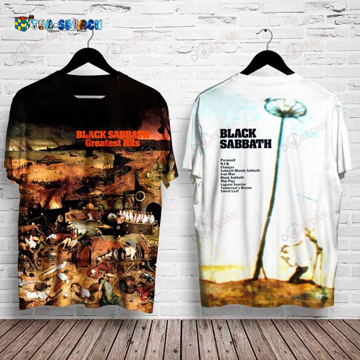 Unique Black Sabbath Greatest Hits Album Cover 3D T-Shirt