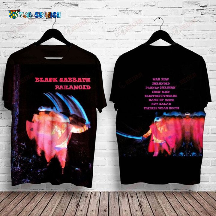 Official Black Sabbath Paranoid Album Cover 3D All Over Print Shirt