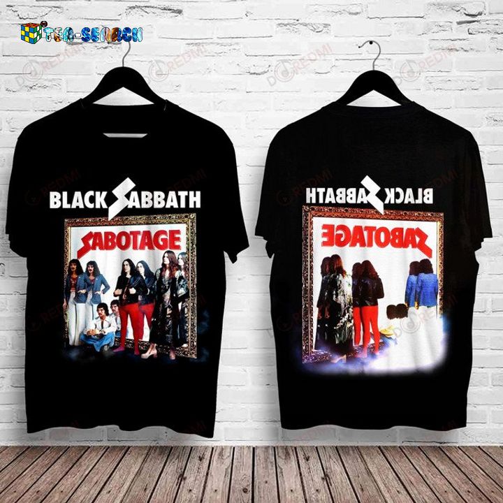 Black Sabbath Sabotage Album Cover 3D T-Shirt - Cutting dash