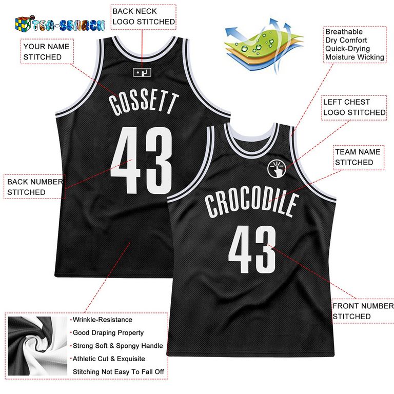 Black White Authentic Throwback Basketball Jersey - You look different and cute